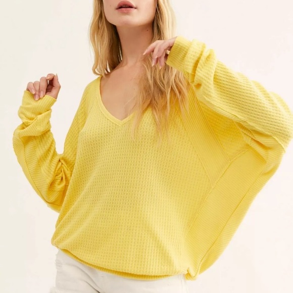 Free People Tops - Free People | Santa Clara Yellow Thermal Top | NWT